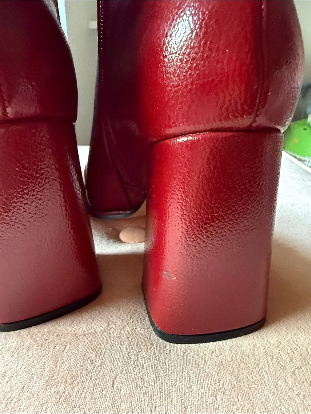 Mix No. 6 Red Leather Square-Toe Ankle Boots